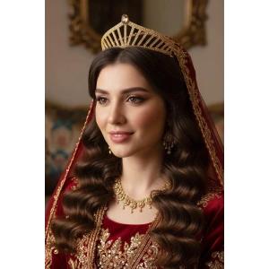 Zirkon Taşlı Gelin/Kına/Nişan/Söz Tasarım Taç