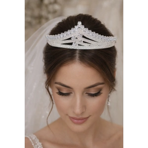 Zirkon Taşlı Gelin/Kına/Nişan/Söz Tasarım Taç