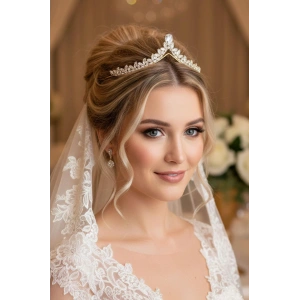 Zirkon Taşlı Gelin/Kına/Nişan/Söz Tasarım Taç