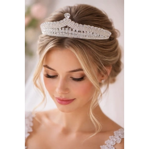 Zirkon Taşlı Gelin/Kına/Nişan/Söz Tasarım Taç