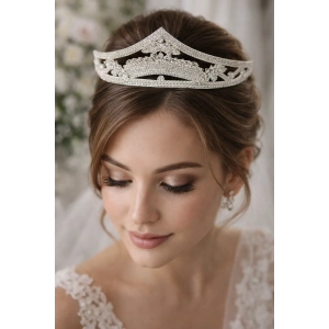 Zirkon Taşlı Gelin/Kına/Nişan/Söz Tasarım Taç