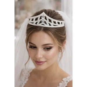 Zirkon Taşlı Gelin/Kına/Nişan/Söz Tasarım Taç