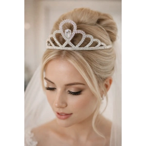 Zirkon Taşlı Gelin/Kına/Nişan/Söz Tasarım Taç