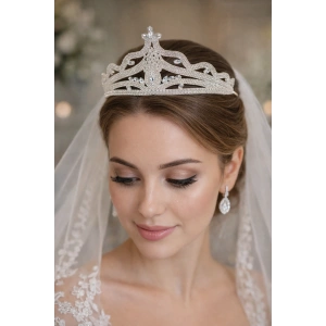 Zirkon Taşlı Gelin/Kına/Nişan/Söz Tasarım Taç