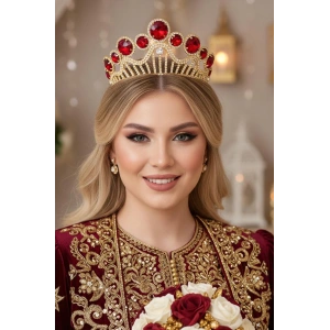 Zirkon Taşlı Gelin/Kına/Nişan/Söz Tasarım Taç