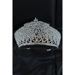 Zirkon Taşlı Gelin/Kına/Nişan/Söz Tasarım Taç