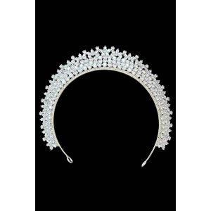 Zirkon Taşlı Gelin/Kına/Nişan/Söz Tasarım Taç