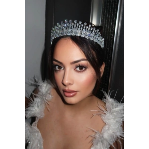 Zirkon Taşlı Gelin/Kına/Nişan/Söz Tasarım Taç