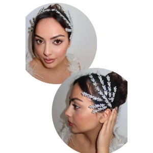 Zirkon Taşlı Gelin/Nişan/Söz Tasarım Saç Aksesuarı