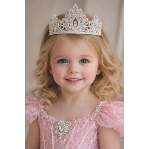 Zirkon Taşlı Tasarım Çocuk Taç