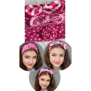 3lü Pembe Renk Çocuk Saç Bandı Set