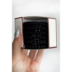 6lı Siyah Renk Helezon Lastik Toka