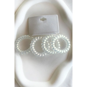 Dörtlü Beyaz Hologramlı Helezon Toka