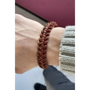 Kahverengi Erkek Deri Bileklik