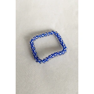 Mavi Renk Puantiyeli Helezon Lastik Toka