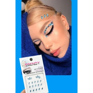 Mavi Renk Vücut Ve Yüz Taşı/ Taşlı Sticker