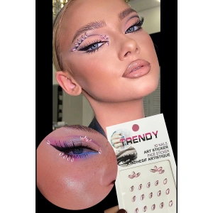 Pembe Renk Vücut Ve Yüz Taşı/ Taşlı Sticker