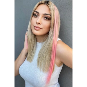Pembe Renk Yan Çıt Çıt Postiş 50 Cm