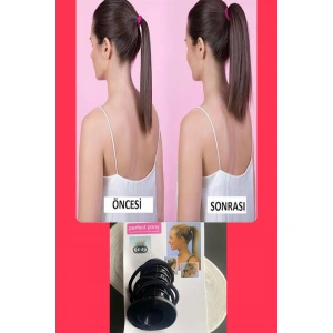 Siyah Renk Cool Hair At Kuyruğu Saç Modeli Dik Tutma Aparatı