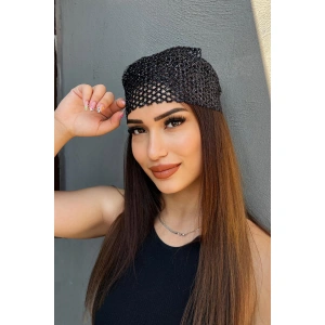 Siyah Renk Simli Fular
