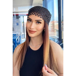 Siyah Renk Simli Fular