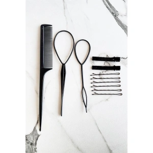 Siyah Renk Topuz Aparat Set