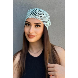 Su Yeşili Renk Simli Fular