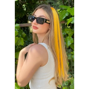 Yan Çıt Çıt Postiş / Turuncu / 50 Cm