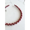 Bordo Renk Kıvrımlı Taç