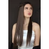 Isıya Dayanıklı Yarımay Çıt Çıt Saç - HT6K - Kestane Kahvesi - Düz - 60 Cm - 110 Gr (Begüm)