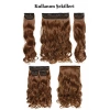 Isıya Dayanıklı Yıkanabilir Yarımay Çıt Çıt Saç - HT4A - Kahverengi - Düz - 60 Cm - 110 Gr + 2 Adet Yan Çıt Çıt Saç (Duygu)