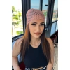 Pudra Pembe Renk Simli Fular
