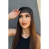 Siyah Renk Simli Fular