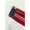 Yan Çıt Çıt Postiş / Bordo Renk / 50 Cm