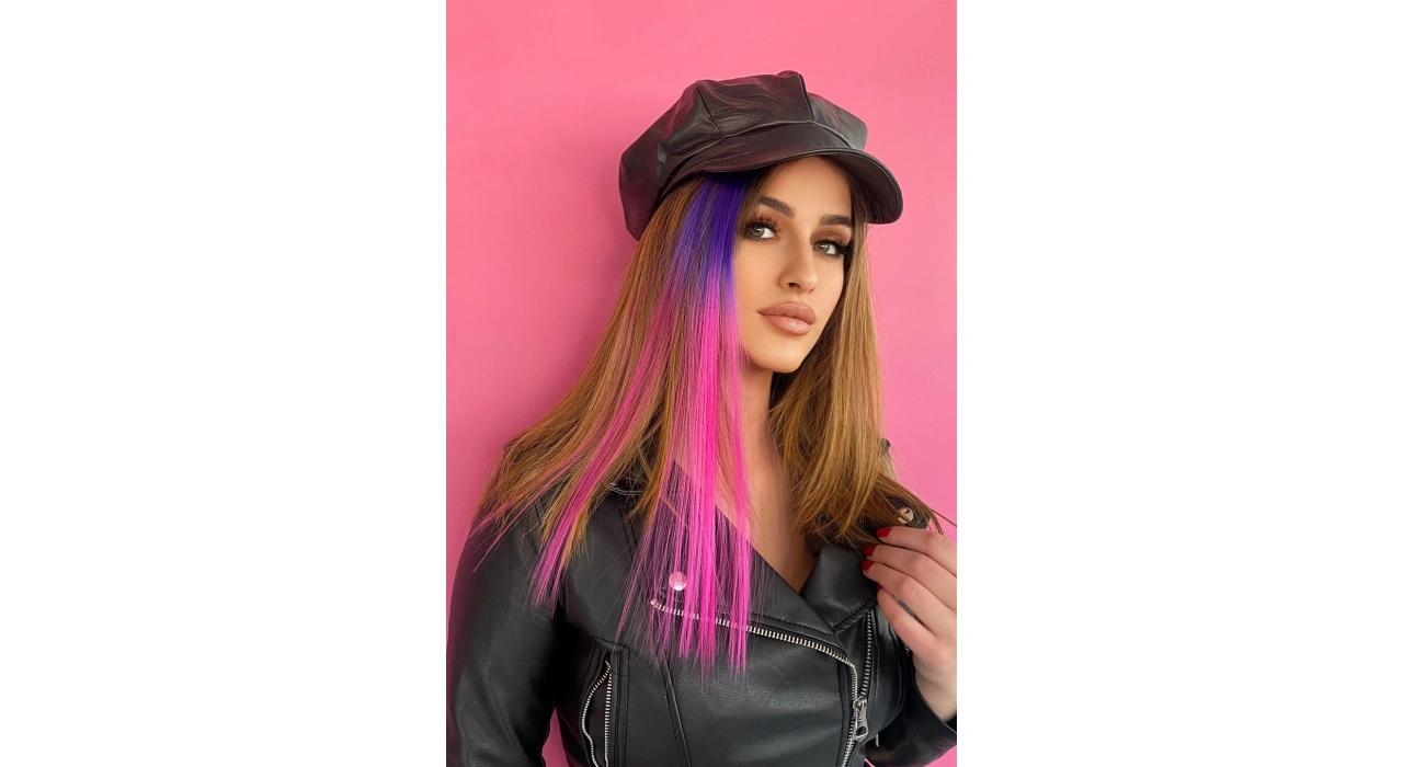 Yan Çıt Çıt Postiş / 2 Renk Ombre / 50 Cm