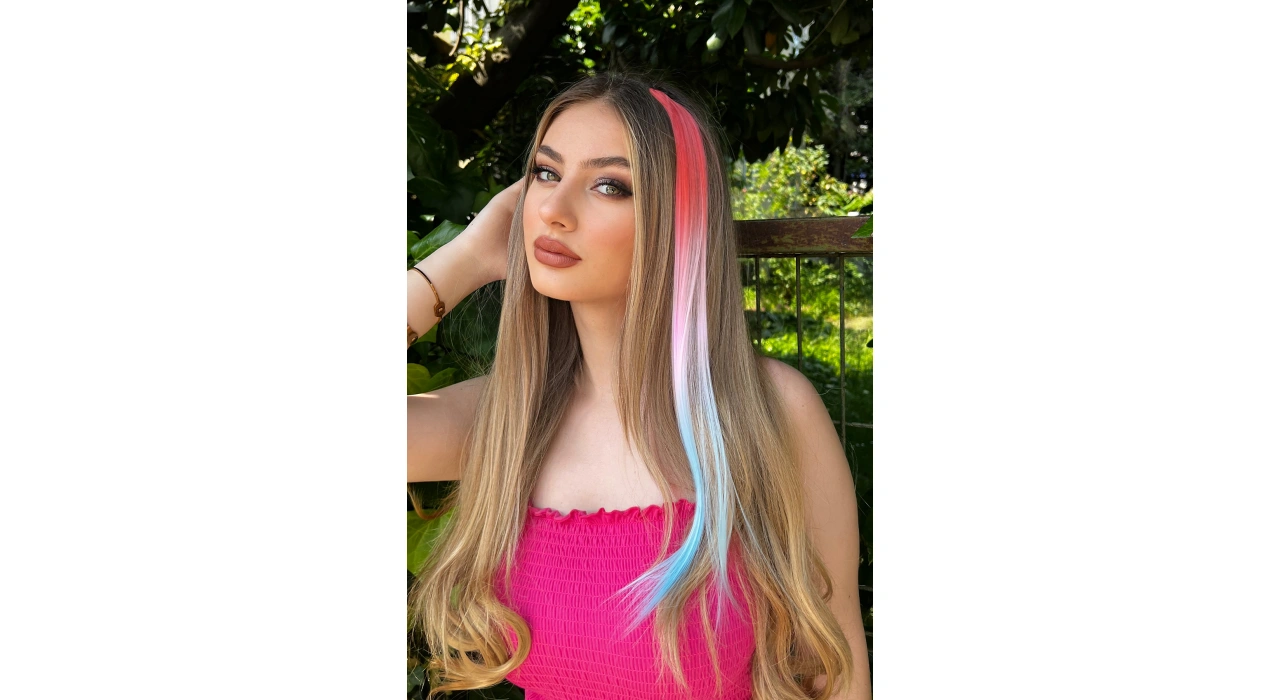 Yan Çıt Çıt Postiş / 3 Renk Ombre / 50 Cm