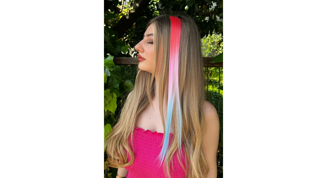 Yan Çıt Çıt Postiş / 3 Renk Ombre / 50 Cm