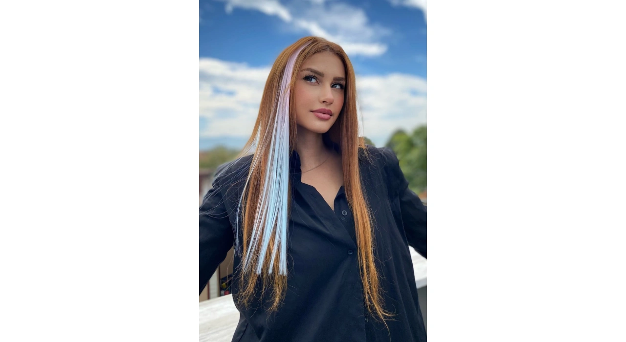 Yan Çıt Çıt Postiş / Ombre iki Renkli / 50 Cm