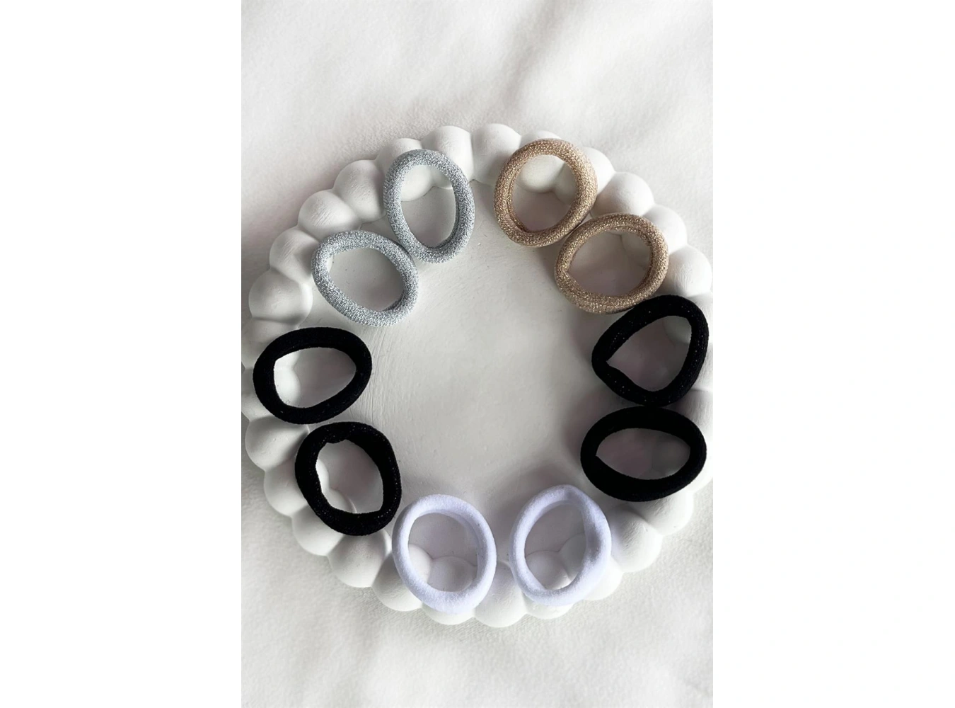 10lu Karışık Renk Simli Havlu Lastik Toka