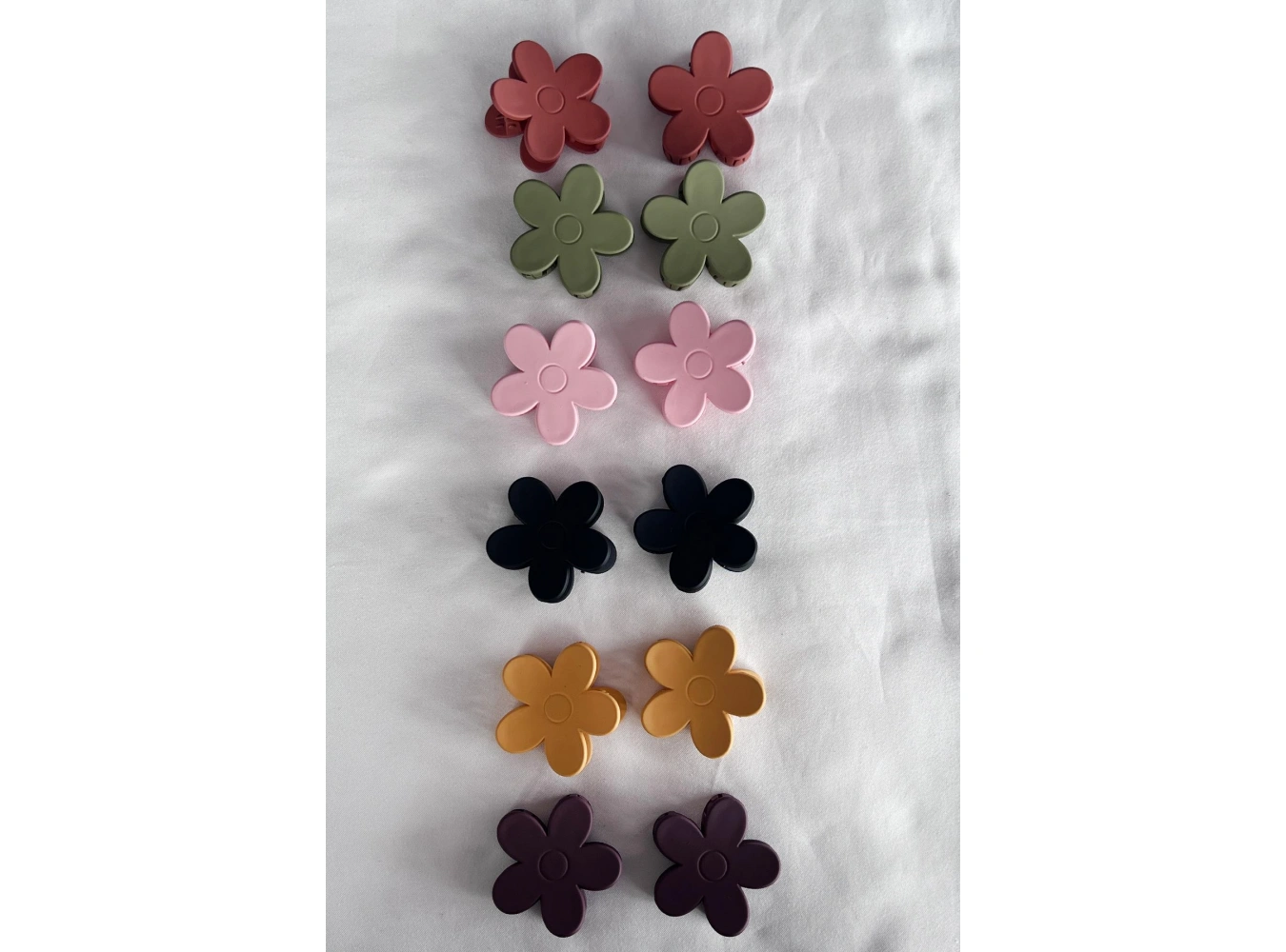 12li Karışık Renk Çicek Figürlü Mandal Toka Set