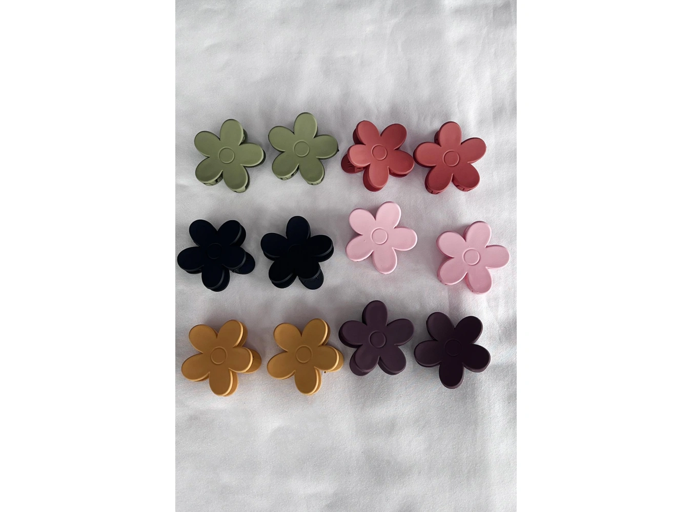 12li Karışık Renk Çicek Figürlü Mandal Toka Set