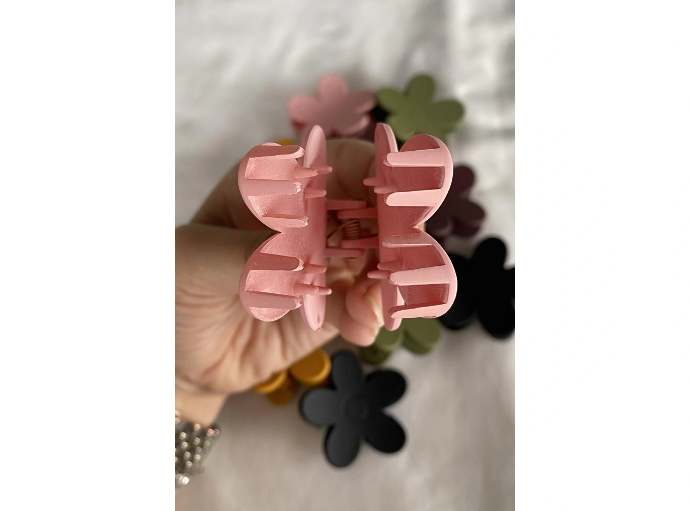 12li Karışık Renk Çicek Figürlü Mandal Toka Set