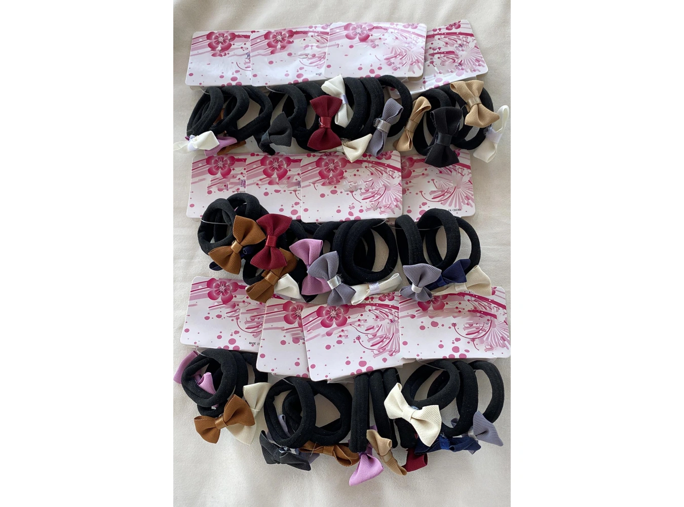 12li Karışık Renk Kurdele Figürlü Lastik Toka Set