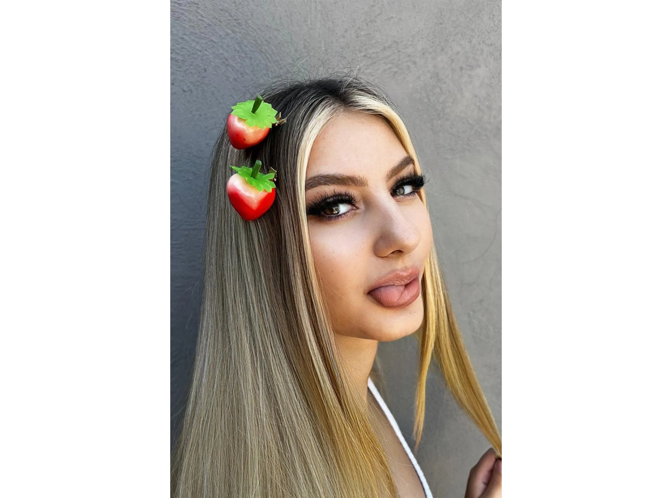 2li Çilek Figürlü Yan Toka