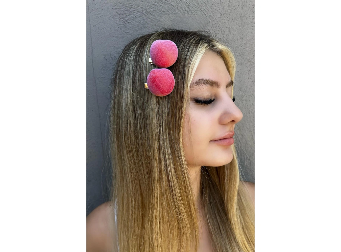 2li Şeftali Figürlü Yan Toka