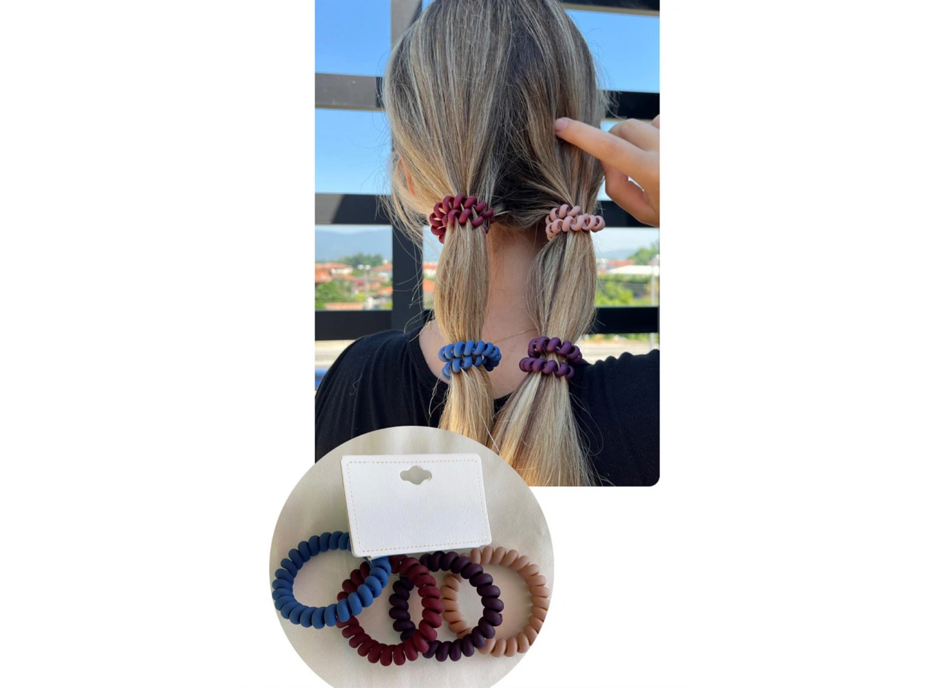 4lü Karışık Renk Helezon Lastik Toka