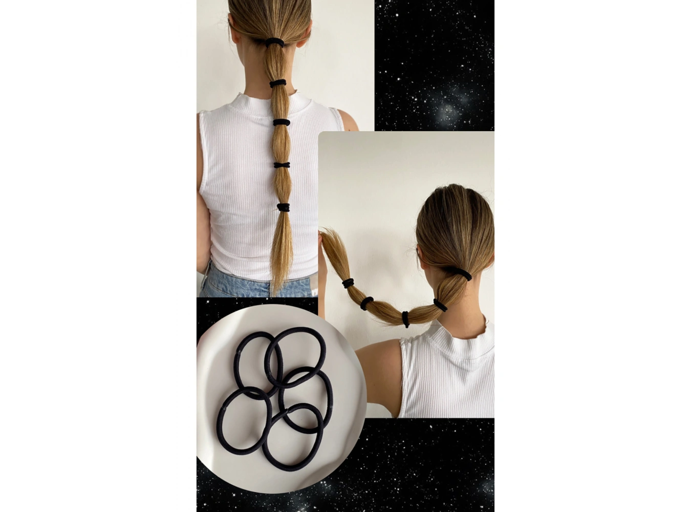 5li Siyah Renk Çoklu Lastik Toka