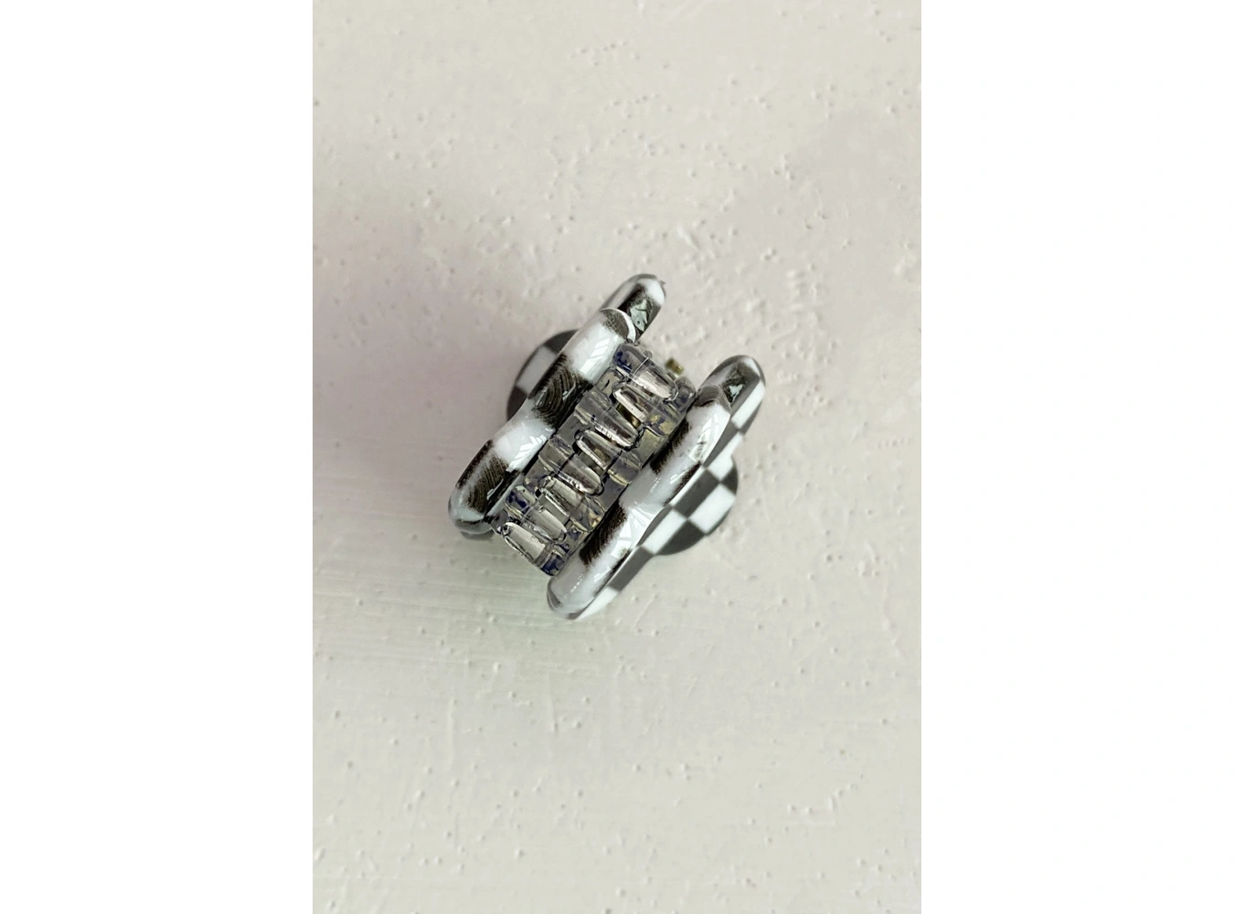 Dama Desenli Küçük Boy Mandal Toka