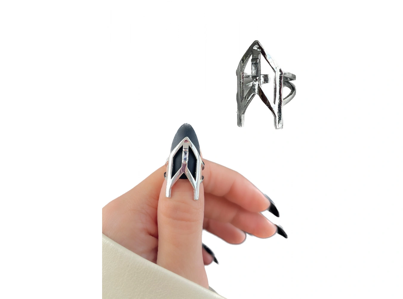 Gümüş Renk Ayarlanabilir Tırnak Yüzük