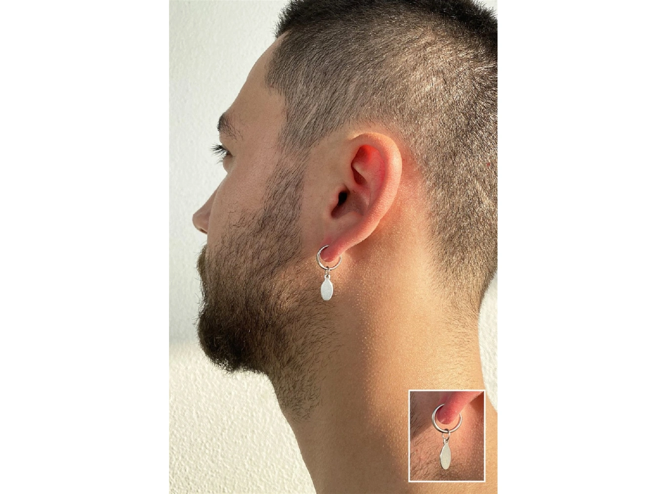 Gümüş Renk Sıkıştırmalı Küpe (Tek)